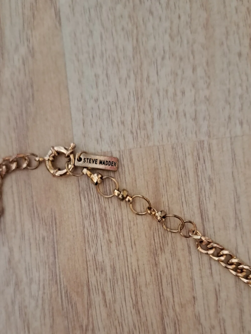 Steve Madden Gold Tone Necklace with Yellow, Blue and Turquoise Accents